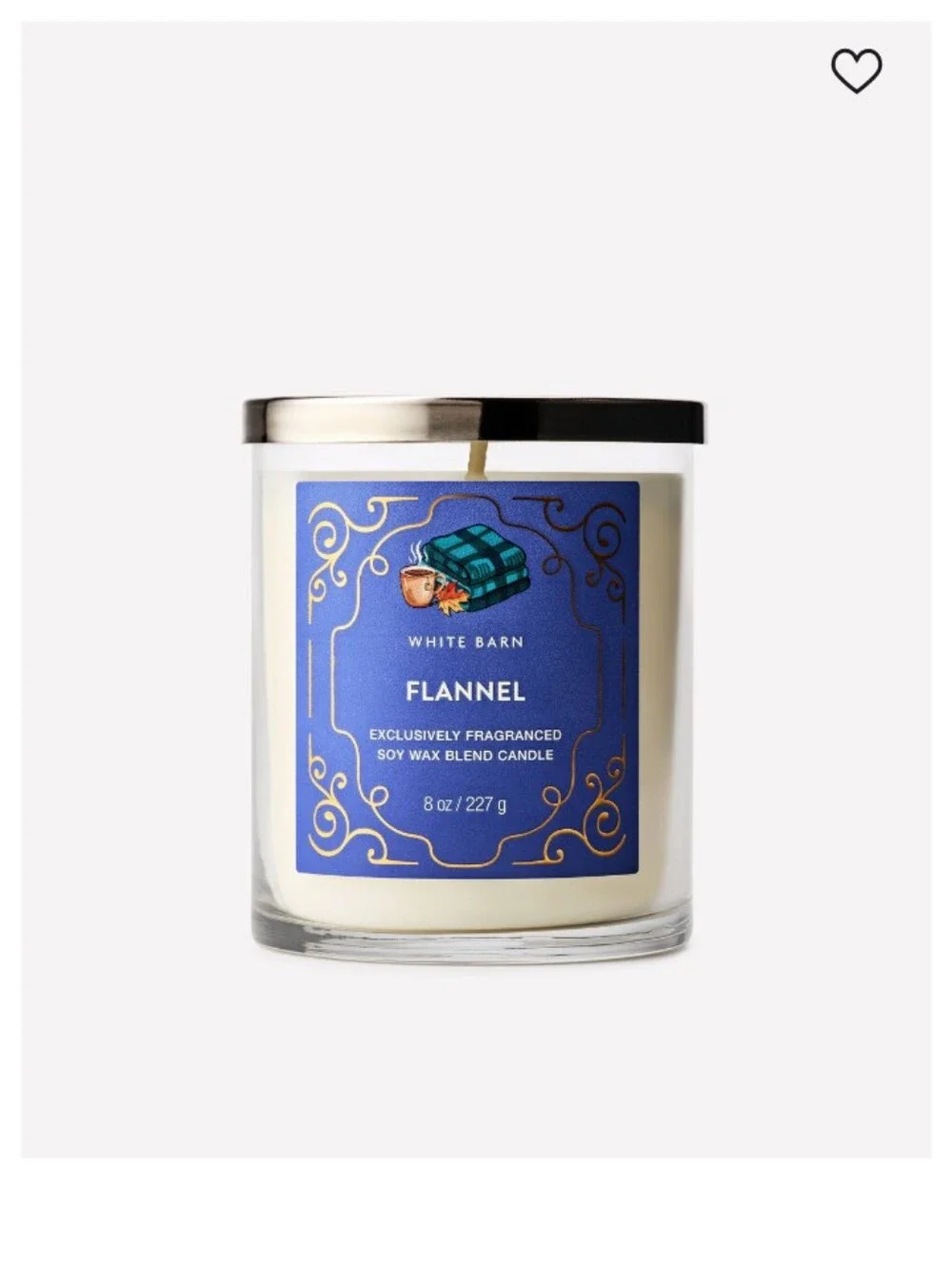 🧣White Barn Flannel Candle with Blue Label🧣